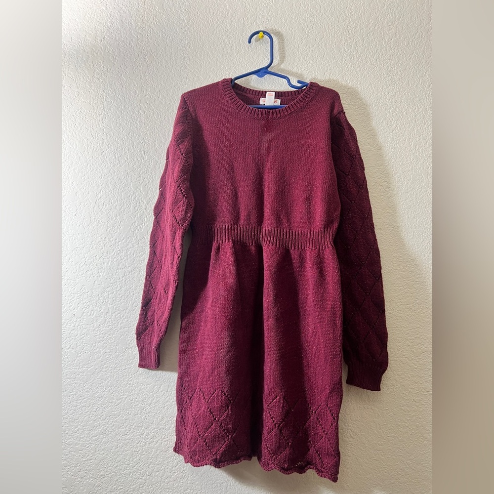 Cat & Jack Maroon Knit Girls Dress